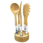 ست کفگیر ملاقه چوب سرامیک استندار