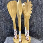 فروش ست کفگیر ملاقه چوب سرامیک استندار