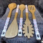 قیمت ست کفگیر ملاقه چوب سرامیک استندار