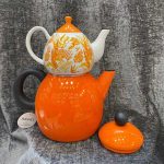 خرید کتری قوری لعابی طرح تایلندی مدل ۱۰۱۶