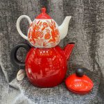 قیمت کتری قوری لعابی طرح تایلندی مدل ۱۰۱۶