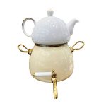 کتری و قوری شیردار لعابی