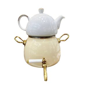 کتری و قوری شیردار لعابی