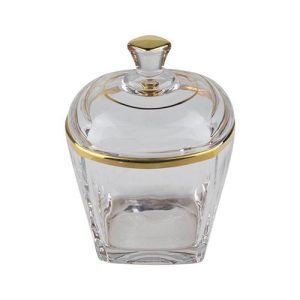 خرید قندان بلور لب طلا