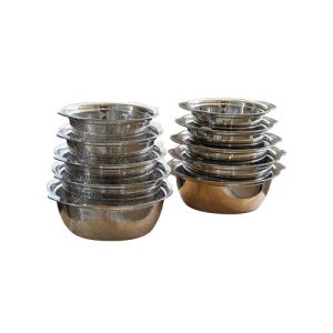 لگن و آبکش استیل ۵پارچه مدل ۱۰۱۵