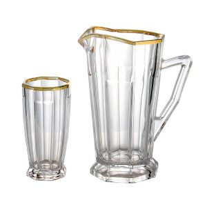 پارچ و لیوان‌ لب طلا 1019