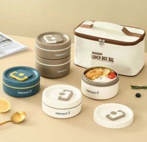 لانچ باکس پلاستیکی با کیف برند Gourmet