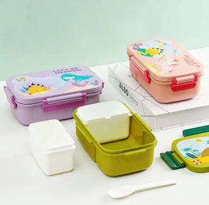 لانچ باکس پلاستیکی دو بخشی متحرک