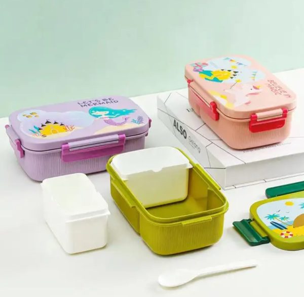 لانچ باکس پلاستیکی دو بخشی متحرک