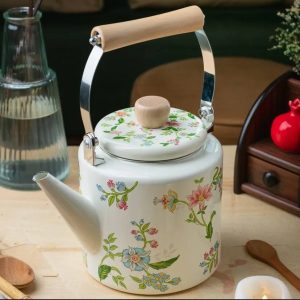 کتری لعابی دسته چوبی 319