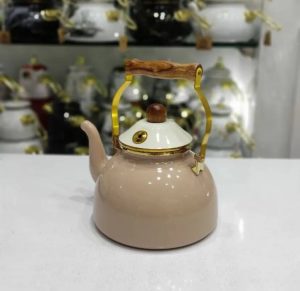 کتری لعابی دسته چوبی 323