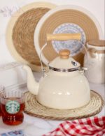 کتری لعابی دسته چوبی 324