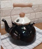 کتری لعابی دسته چوبی 324