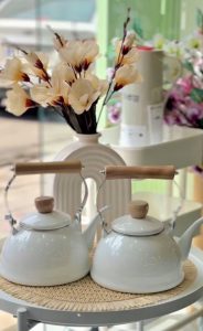 کتری لعابی دسته چوبی 333