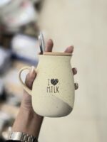 ماگ در دار و قاشق دار MILK شیر کد ۰۰۱۴ - Image 3