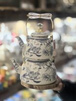 کتری قوری لعابی دسته کریستالی کد ۱۱۰۴ - Image 2