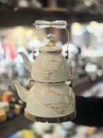 کتری قوری لعابی دسته کریستالی کد ۱۱۰۴ - Image 2