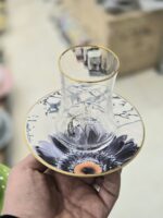 فنجان نعلبکی کمر باریک لب طلا کد ۱۴۸۰ - Image 2