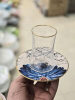 فنجان نعلبکی کمر باریک لب طلا کد ۱۴۸۰ - Image 3