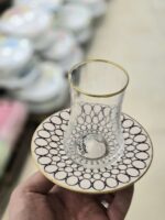 فنجان نعلبکی کمر باریک لب طلا کد ۱۴۷۰ - Image 3