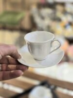 سرویس فنجان نعلبکی قهوه خوری چینی سفید - Image 3
