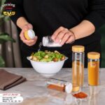 بانکه ادویه و نمک‌پاش پیرکس درب بامبو