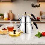کتری قوری استیل براق Nicolo نیکولو دسته بغل
