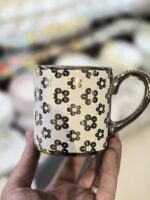ماگ سرامیکی سفید طلایی و نقره ای - تصویر 4
