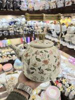 کتری لعابی طرح گلدار دسته آناناسی - تصویر 5