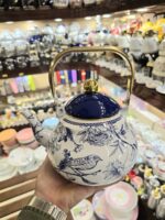کتری لعابی خمره ای طرح قلم آبی - تصویر 2
