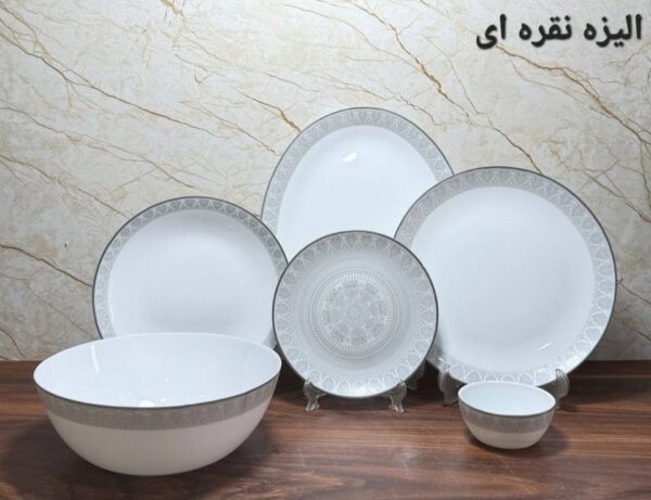 سرویس آرکوپال ۲۶ پارچه الیزه نقره ای
